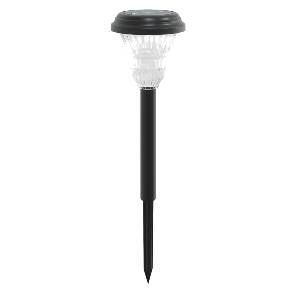 Set di 12 luci solari decorative da giardino 8,5 x 31 cm con accensione automatica stile moderno plastica nera 02_0056664