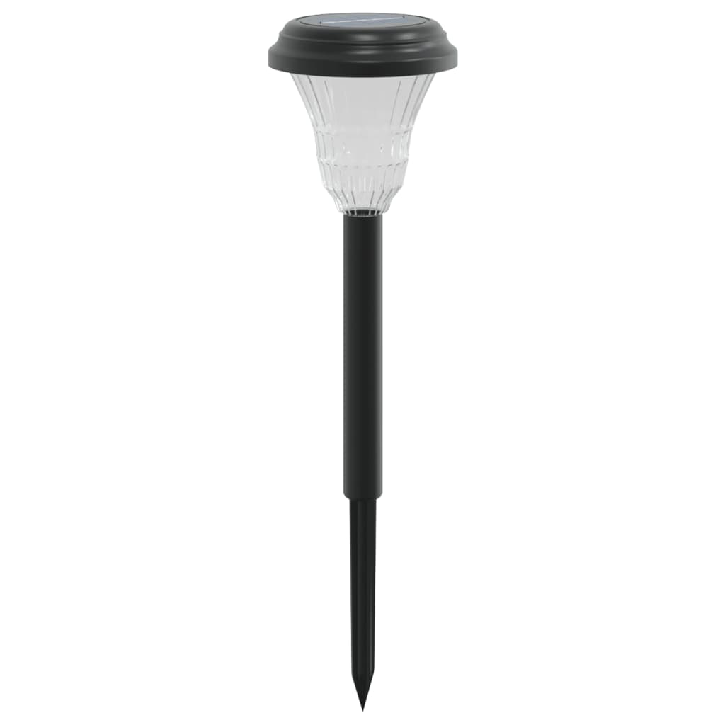 Set di 12 luci solari decorative da giardino 8,5 x 31 cm con accensione automatica stile moderno plastica nera 02_0056664