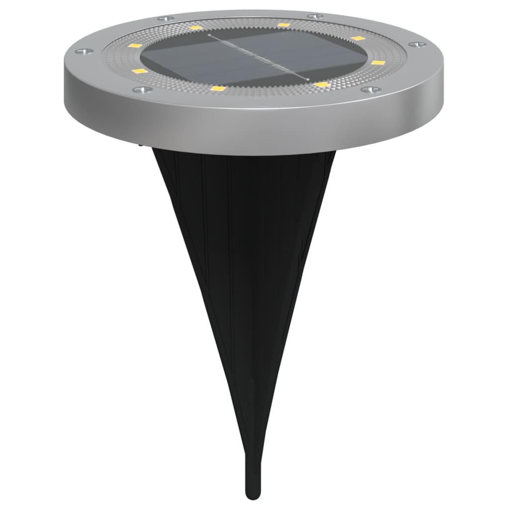 Set di 12 luci solari da terra per giardino 11 x 13 cm illuminazione esterna automatica design nero 02_0056672