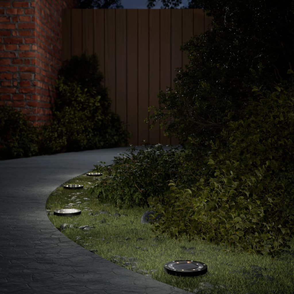 vidaXL Luci Solari da Terra con Picchetti da Esterno 12pz Bianco Caldo