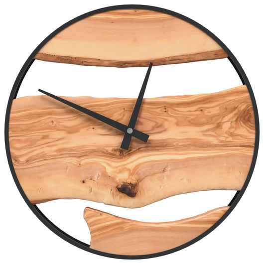 Orologio a Parete Marrone Ø35 cm in Ferro e Legno di Ulivo 4008396
