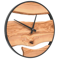 Orologio a Parete Marrone Ø35 cm in Ferro e Legno di Ulivo 4008396