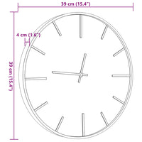 Orologio a Parete Marrone Ø39 cm in Ferro e Legno Multistrato 4008398