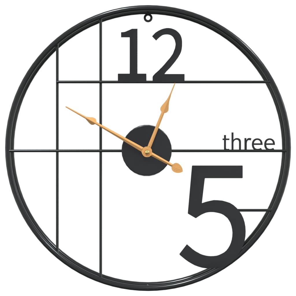 vidaXL Orologio da Parete Nero Ø50 cm in Ferro