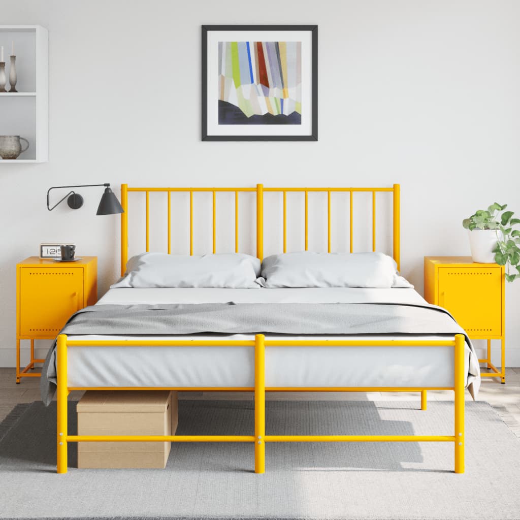 Comodini 2 pz Giallo Senape 36x39x60,5 cm in Acciaio 846453