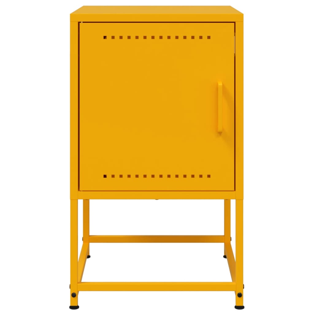Comodini 2 pz Giallo Senape 36x39x60,5 cm in Acciaio 846453