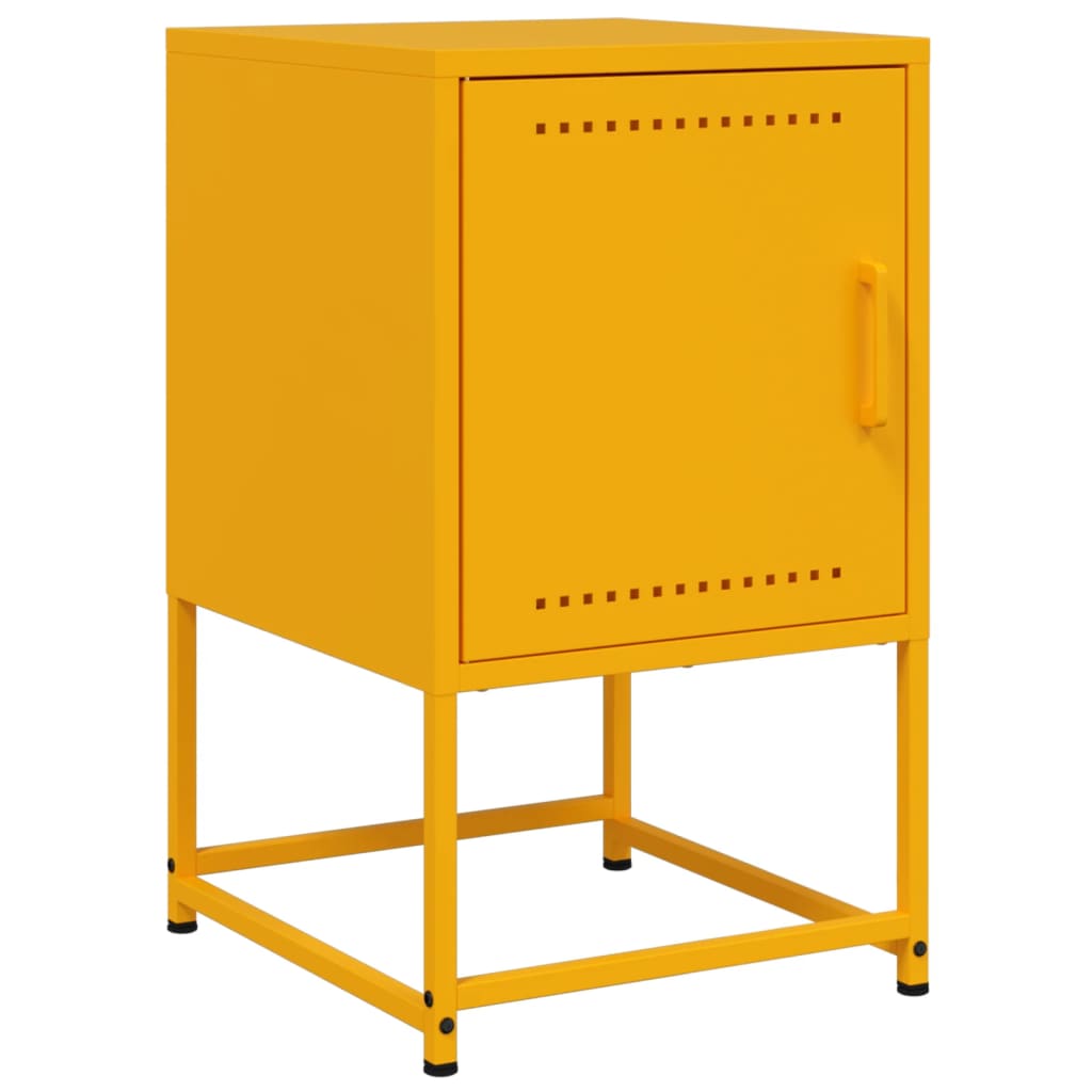 Comodini 2 pz Giallo Senape 36x39x60,5 cm in Acciaio 846453