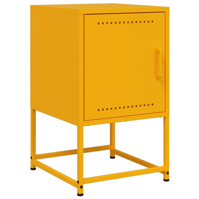 Comodini 2 pz Giallo Senape 36x39x60,5 cm in Acciaio 846453