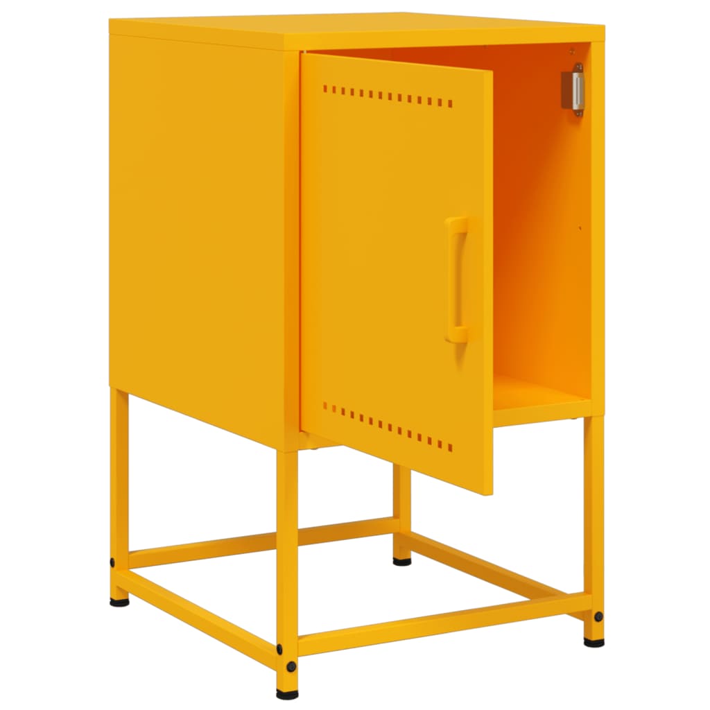 Comodini 2 pz Giallo Senape 36x39x60,5 cm in Acciaio 846453