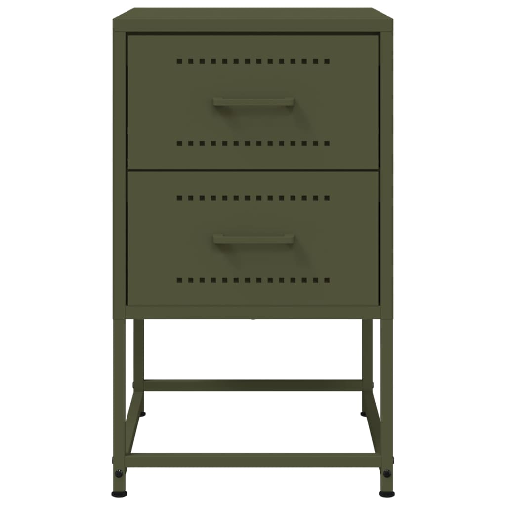 Comodini 2 pz Verde Oliva 36x39x60,5 cm in Acciaio 846467
