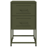 Comodini 2 pz Verde Oliva 36x39x60,5 cm in Acciaio 846467