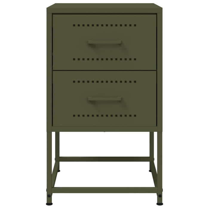 Comodini 2 pz Verde Oliva 36x39x60,5 cm in Acciaio 846467