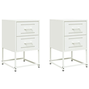 Comodini 2 pz Bianchi 36x39x60,5 cm in Acciaio 846469