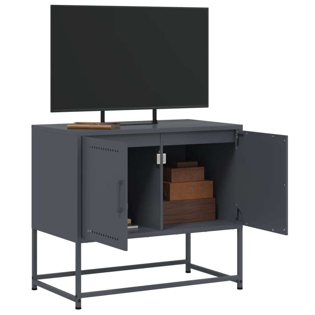 Mobile TV-Credenza TV-Console TV Antracite 68,5x39x60,5 cm in Acciaio