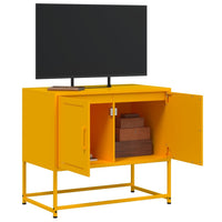 Mobile TV-Credenza TV-Console TV Giallo Senape 68,5x39x60,5 cm in Acciaio