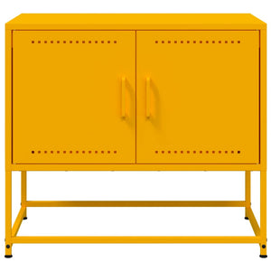 Mobile TV-Credenza TV-Console TV Giallo Senape 68,5x39x60,5 cm in Acciaio