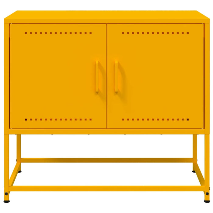 Mobile TV-Credenza TV-Console TV Giallo Senape 68,5x39x60,5 cm in Acciaio