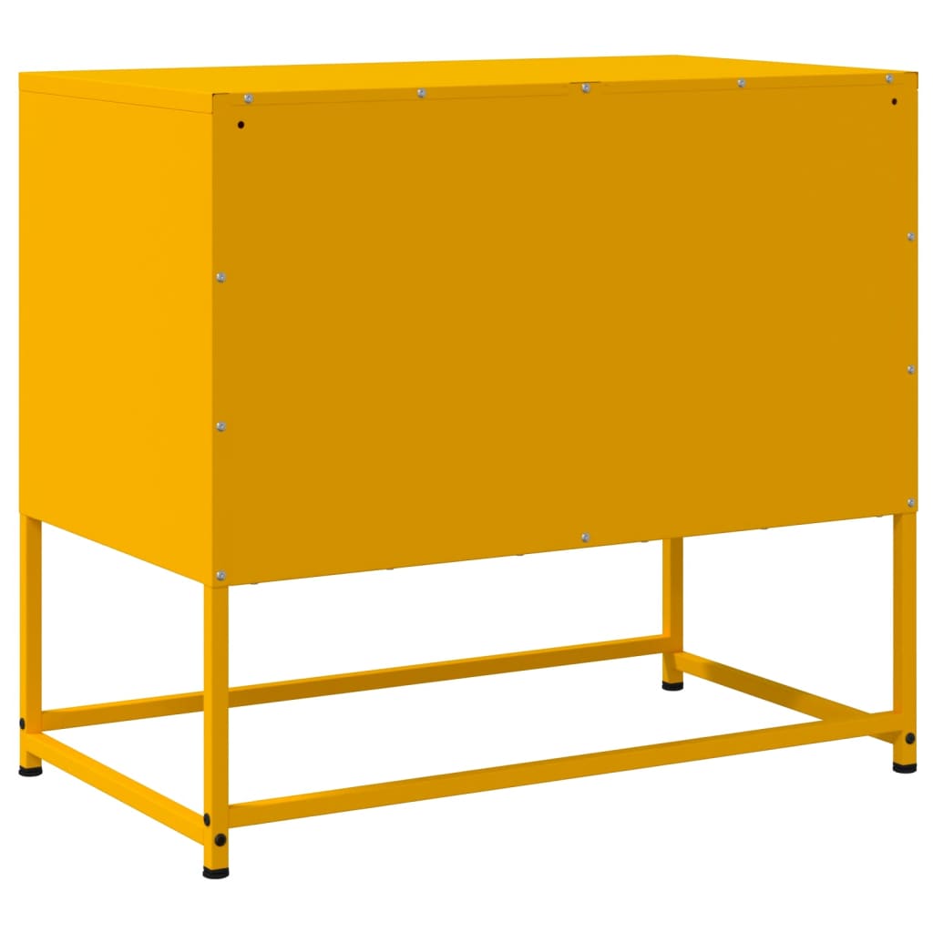 Mobile TV-Credenza TV-Console TV Giallo Senape 68,5x39x60,5 cm in Acciaio