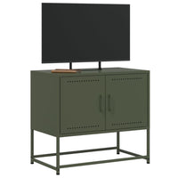 Mobile TV Verde Oliva 68,5x39x60,5 cm in Acciaio 846474