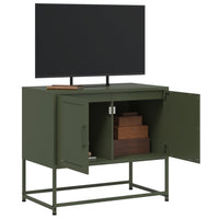Mobile TV Verde Oliva 68,5x39x60,5 cm in Acciaio 846474
