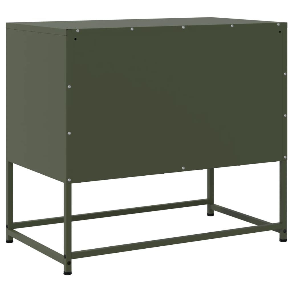 Mobile TV Verde Oliva 68,5x39x60,5 cm in Acciaio 846474