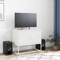 Mobile TV-Credenza TV-Console TV Bianco 68,5x39x60,5 cm in Acciaio