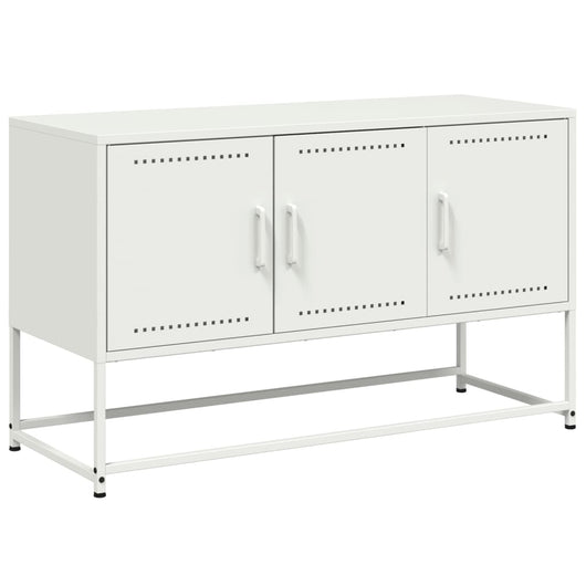 Mobile TV-Credenza TV-Console TV Bianco 100,5x39x60,5 cm in Acciaio 816294