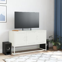 Mobile TV-Credenza TV-Console TV Bianco 100,5x39x60,5 cm in Acciaio 816294