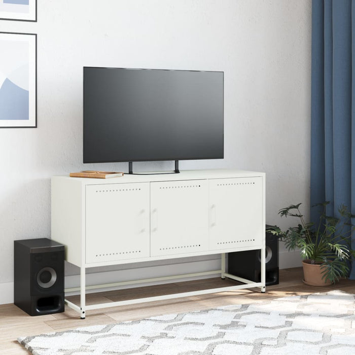 Mobile TV-Credenza TV-Console TV Bianco 100,5x39x60,5 cm in Acciaio 816294