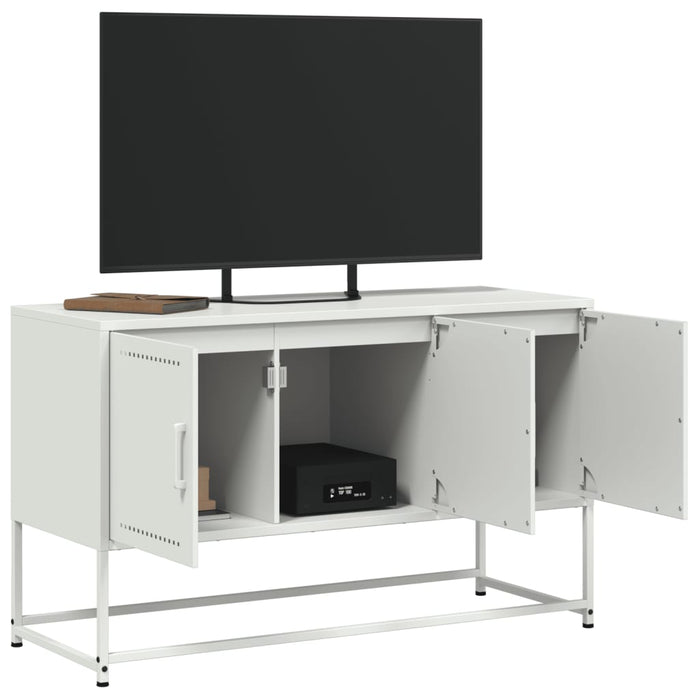 Mobile TV-Credenza TV-Console TV Bianco 100,5x39x60,5 cm in Acciaio 816294