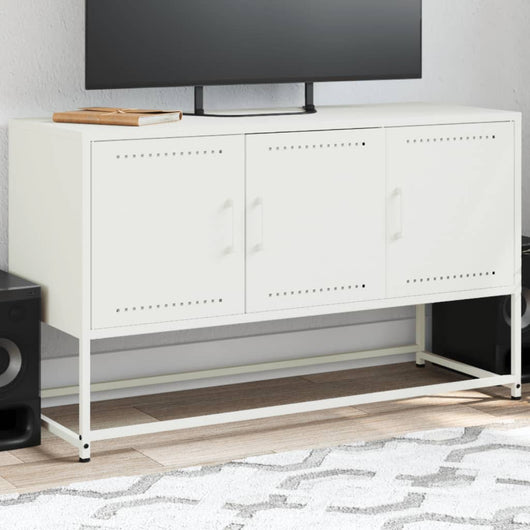 Mobile TV-Credenza TV-Console TV Bianco 100,5x39x60,5 cm in Acciaio 816294