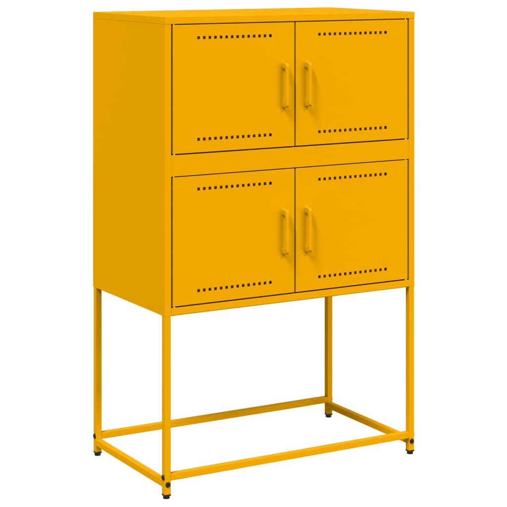 Credenza-Buffet-Armadio da cucina Giallo Senape 68,5x38,5x107 cm in Acciaio 765925