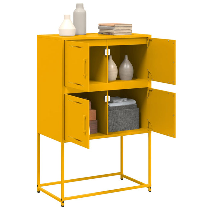 Credenza-Buffet-Armadio da cucina Giallo Senape 68,5x38,5x107 cm in Acciaio 765925