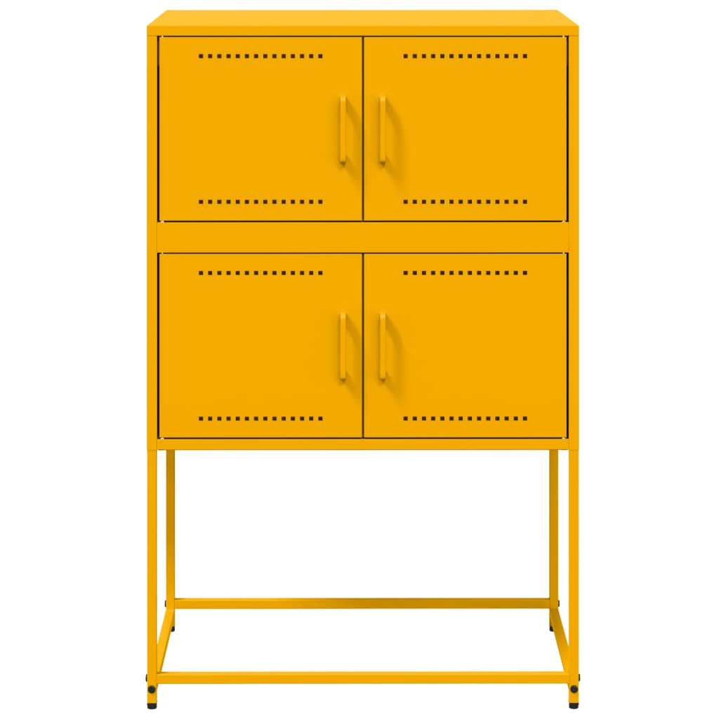 Credenza-Buffet-Armadio da cucina Giallo Senape 68,5x38,5x107 cm in Acciaio 765925