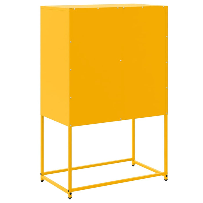 Credenza-Buffet-Armadio da cucina Giallo Senape 68,5x38,5x107 cm in Acciaio 765925