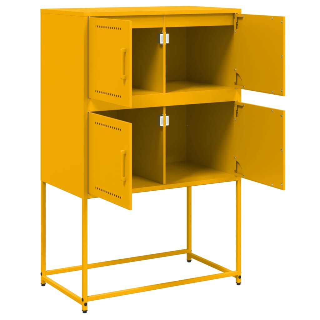 Credenza-Buffet-Armadio da cucina Giallo Senape 68,5x38,5x107 cm in Acciaio 765925