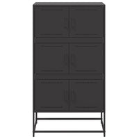 Credenza Nera 68,5x38,5x123,5 cm in Acciaio 846488