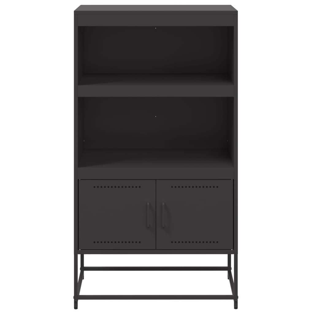Credenza-Buffet-Armadio da cucina Nera 68,5x38,5x123,5 cm in Acciaio 292970