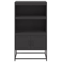 Credenza-Buffet-Armadio da cucina Nera 68,5x38,5x123,5 cm in Acciaio 292970