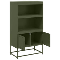 vidaXL Credenza Verde Oliva 68,5x38,5x123,5 cm in Acciaio
