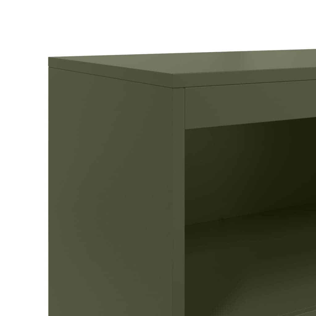 vidaXL Credenza Verde Oliva 68,5x38,5x123,5 cm in Acciaio