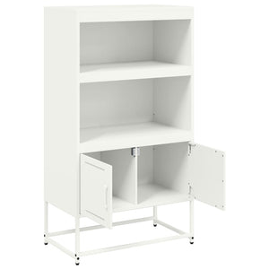 vidaXL Credenza Bianca 68,5x38,5x123,5 cm in Acciaio