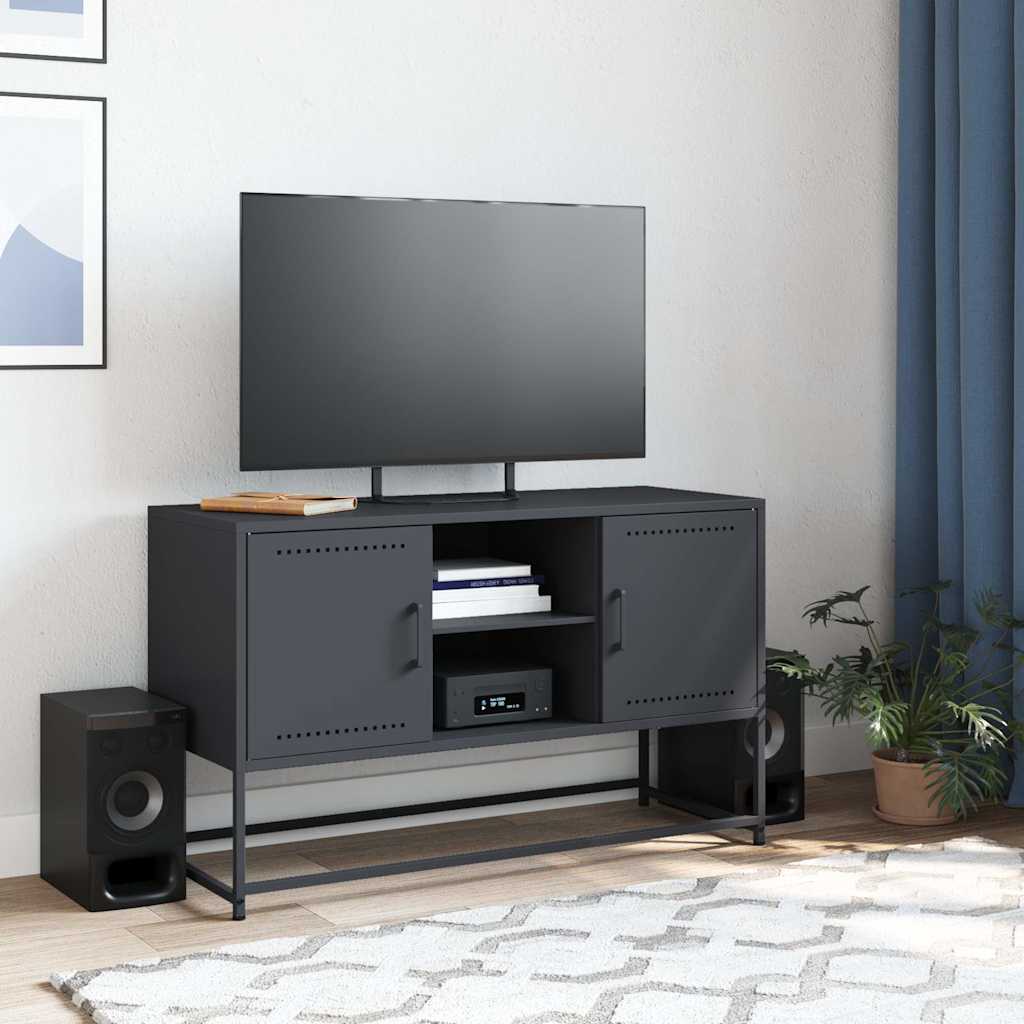 Mobile TV-Credenza TV-Console TV Antracite 100,5x39x60,5 cm in Acciaio 598695
