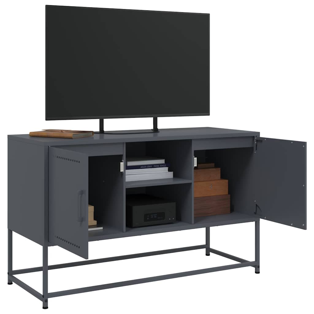 Mobile TV-Credenza TV-Console TV Antracite 100,5x39x60,5 cm in Acciaio 598695
