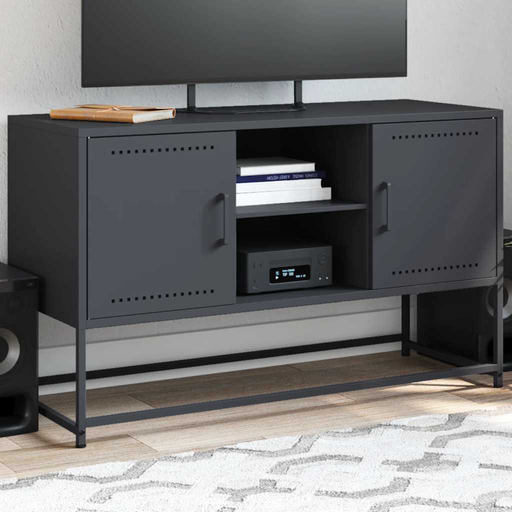 Mobile TV-Credenza TV-Console TV Antracite 100,5x39x60,5 cm in Acciaio 598695