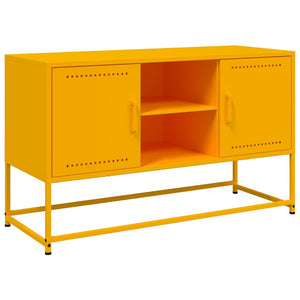 Mobile TV-Credenza TV-Console TV Giallo Senape 100,5x39x60,5 cm in Acciaio 482703