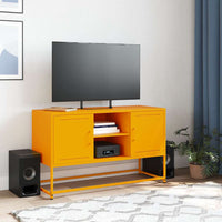 Mobile TV-Credenza TV-Console TV Giallo Senape 100,5x39x60,5 cm in Acciaio 482703