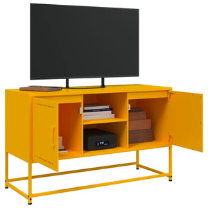 Mobile TV-Credenza TV-Console TV Giallo Senape 100,5x39x60,5 cm in Acciaio 482703