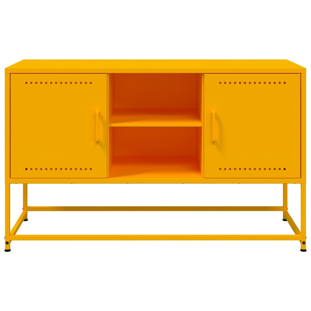 Mobile TV-Credenza TV-Console TV Giallo Senape 100,5x39x60,5 cm in Acciaio 482703