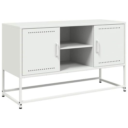 Mobile TV-Credenza TV-Console TV Bianco 100,5x39x60,5 cm in Acciaio 593625